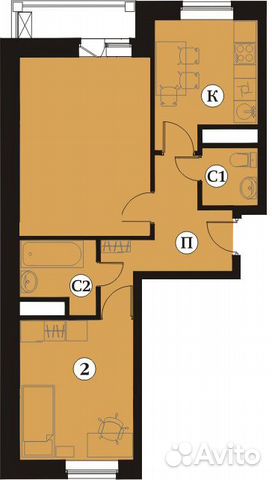 2-к квартира, 50 м², 6/7 эт. 2-к квартира, 50 м², 6/7 эт.