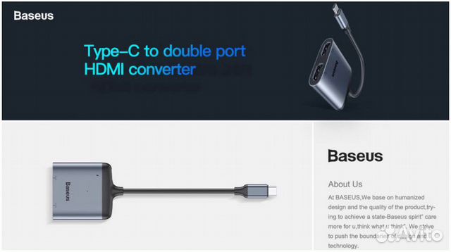 Переходник с USB-C на hdmi 2шт