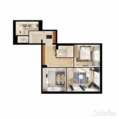 2-к квартира, 65.6 м², 2/25 эт.