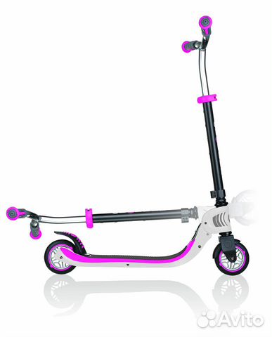 Самокат globber flow 125 foldable розовый + фонарь Самокат globber flow 125 foldable розовый + фонарь