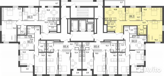 3-к квартира, 89.3 м², 8/25 эт. 3-к квартира, 89.3 м², 8/25 эт.