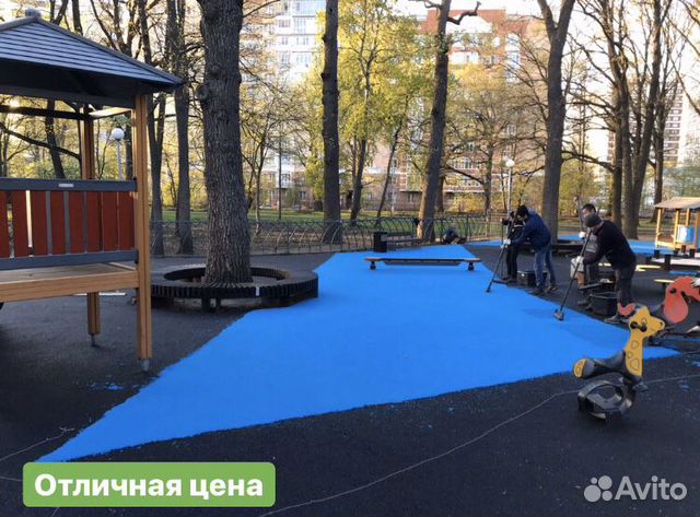 Бесшовное резиновое покрытие детских, спортивных п