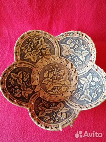 Конфетница из бересты винтажная 