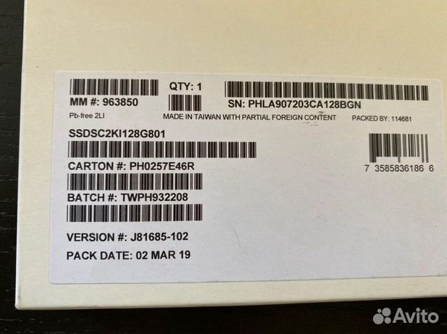 SSD диск intel 2.5