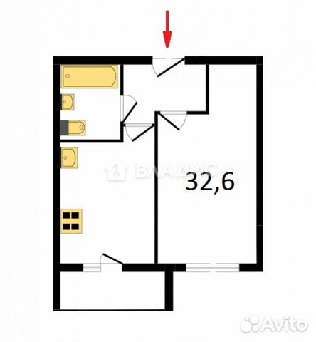 1-к квартира, 32.6 м², 9/9 эт.
