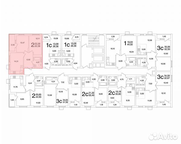 1-к квартира, 26.4 м², 11/26 эт.