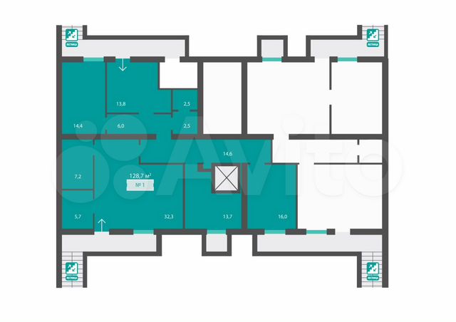 Свободного назначения, 128.7 м²