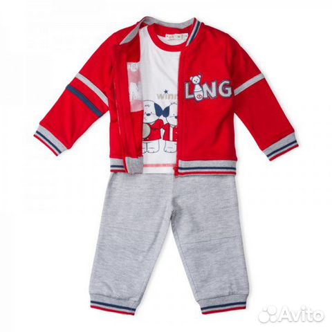 Футболка, жакет и брюки Bolichin красные на рост86