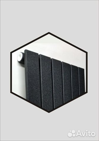 Чёрный. Вертикальный трубчатый радиатор. Высокий