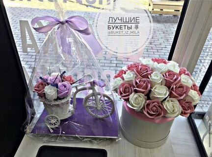 Букет из мыльных роз мыла