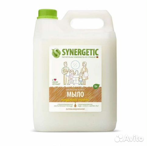 Жидкое мыло Synergetic миндальное молочко 5л