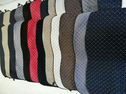 Накидки на сиденья Велюр Romb синяя нить