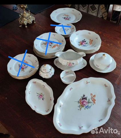 Сервиз Мейсенский букет Чехословакия Богемия хх в