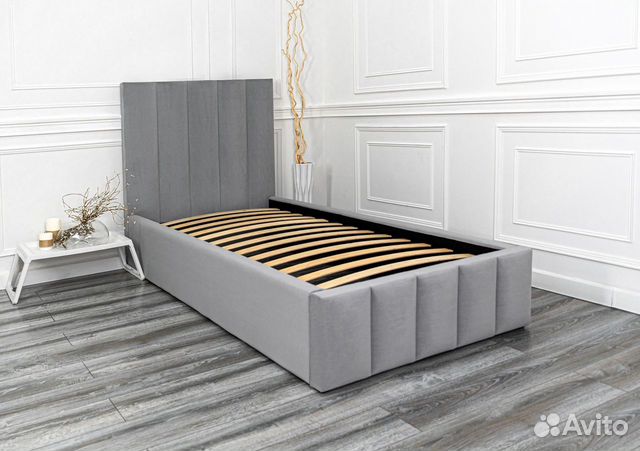 Кровать 90х200 Богема цвет серый