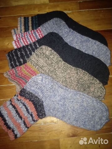 Вязаные шерстяные носки больших размеров