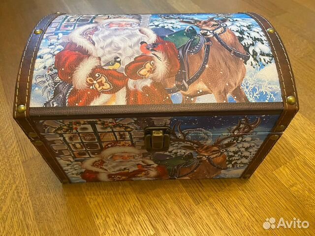 Сундук короб новогодний для подарка конфет новый