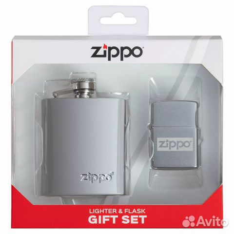 Фляжка 89 мл и бензиновая зажигалка Zippo 49358
