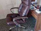 Офисное кожаное кресло бу объявление продам