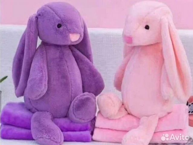 Мягкая игрушка заяц плед 3 в 1 подарок