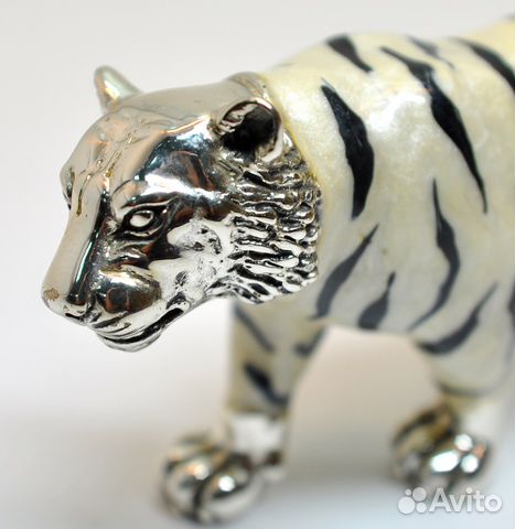 Статуэтка из серебра с эмалью тигр купить в Москве | Хобби и отдых | Авито