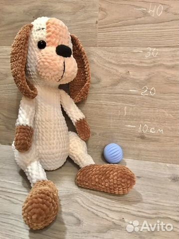 Собака вязаная игрушка ручная работа