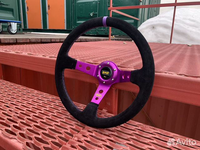 Руль OMP фиолетовый замшевый