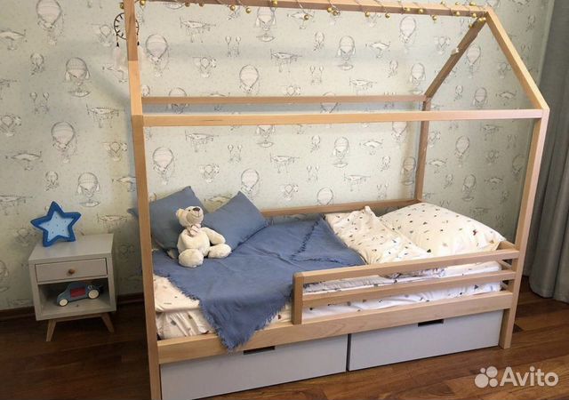 Детская кровать домик с ящиками новая кроватка