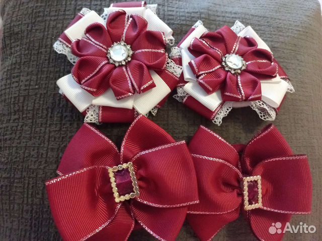 Резинка для волос, бантики ручная работа