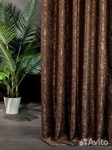 Шторы мрамор, коричневый