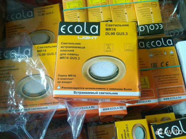 Светильник встраиваемый плоский в ассортименте
