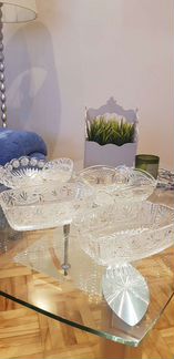 Ваза для фруктов/салатник хрусталь