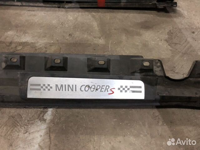 Накладка на порог (наружняя) на Mini Cooper S