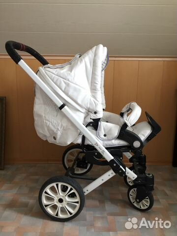 Коляска Hartan Vip XL 2 в 1 белая эко-кожа