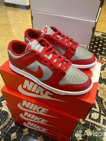 nike dunk low retro red grey