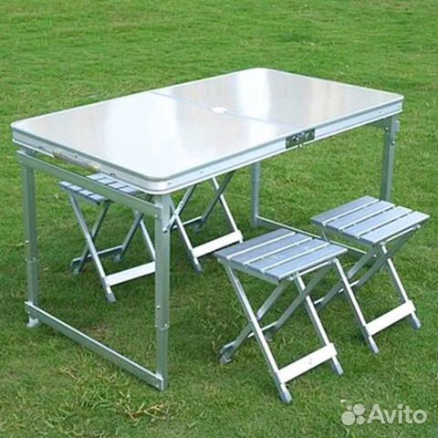 Складной усиленный стол + алюминиевые стулья