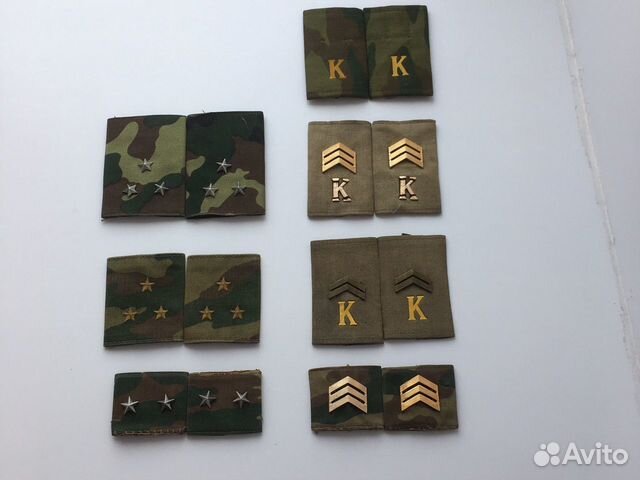 Коллекция военных накладных погон курсант