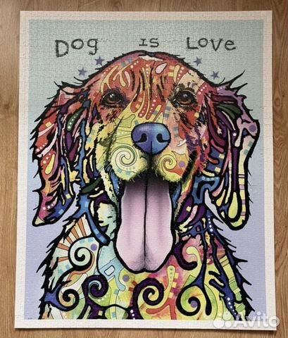 Постер картина пазл с собакой