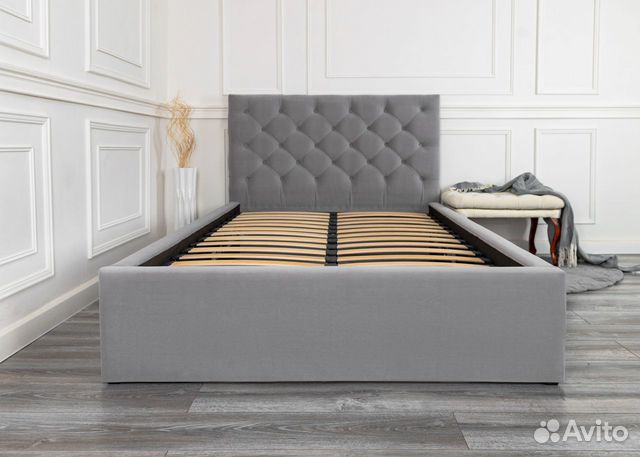Кровать 120х200 серый Барокко