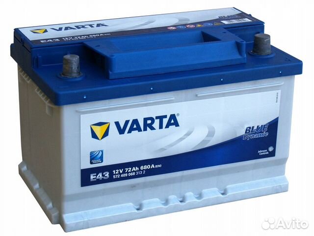 Аккумулятор 72 Ah Varta E43 680A Низкий. Доставка