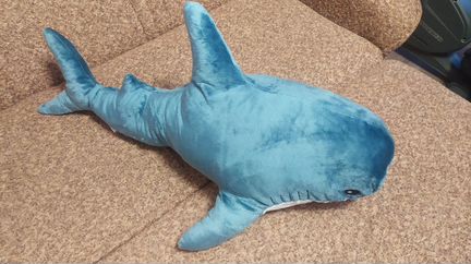 Акула 100 см - мягкая игрушка (синяя)