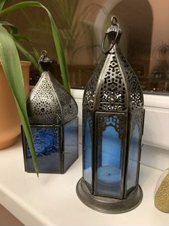 Подсвечники фонарики восточный декор металл/стекло