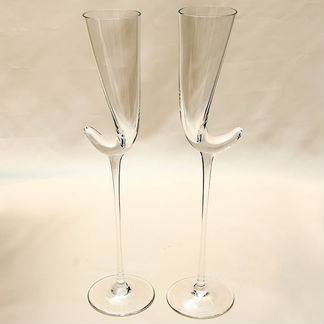 Пара Коллекционных Авторских Стеклянных Фужеров