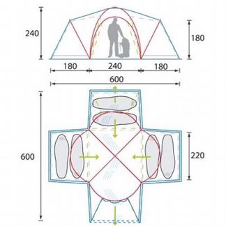 Большая кемпинговая палатка alexika
