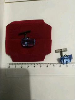 Запонки серебро СССР Хрусталь