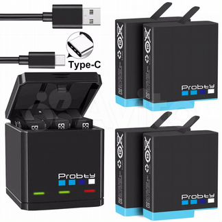 GoPro Hero 10/9/8/7/6/5 зарядное устройство и 2 ак