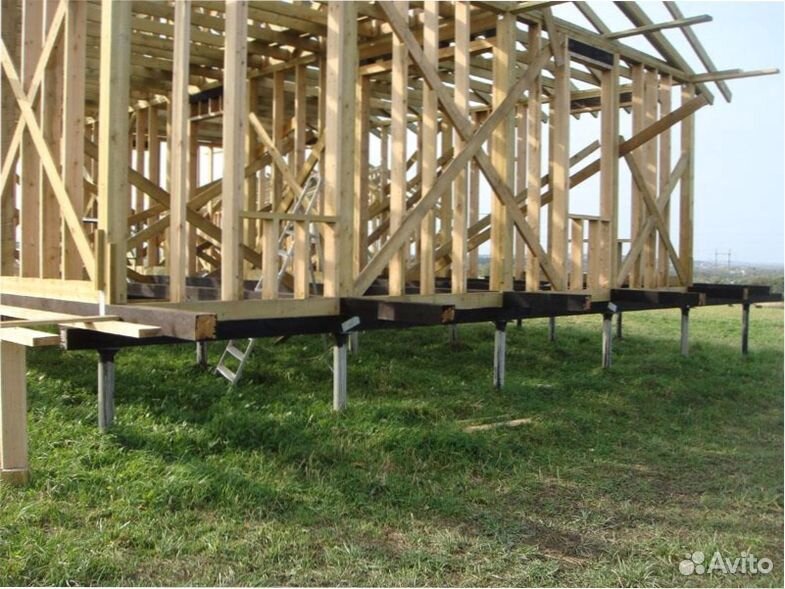 Деревянный ростверк для каркасного дома