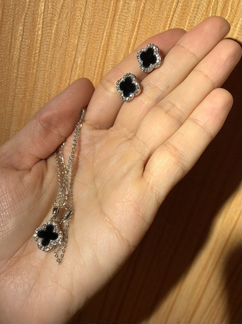 Набор цепочка с кулоном и серьги