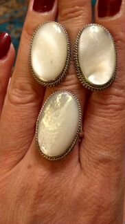 Серьги и кольцо из серебра