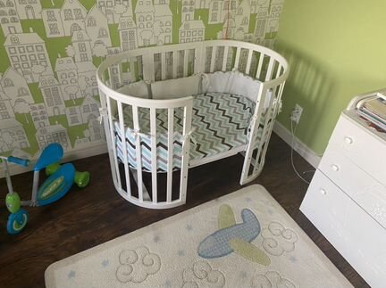 Кроватка трансформер Elipsbed с маятником