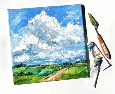 Картина маслом на холсте «Летнее небо»